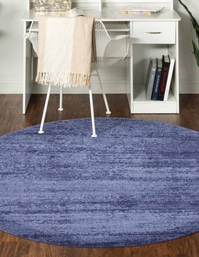 Navy Blue 7' 10 x 7' 10 Del Mar Round Rug