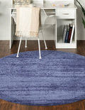 Navy Blue 7' 10 x 7' 10 Del Mar Round Rug
