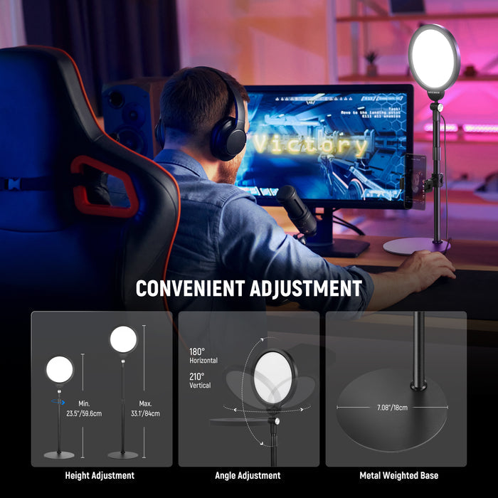 NEEWER BASICS R06 7" Desktop Phone Selfie Round LED Light Kit