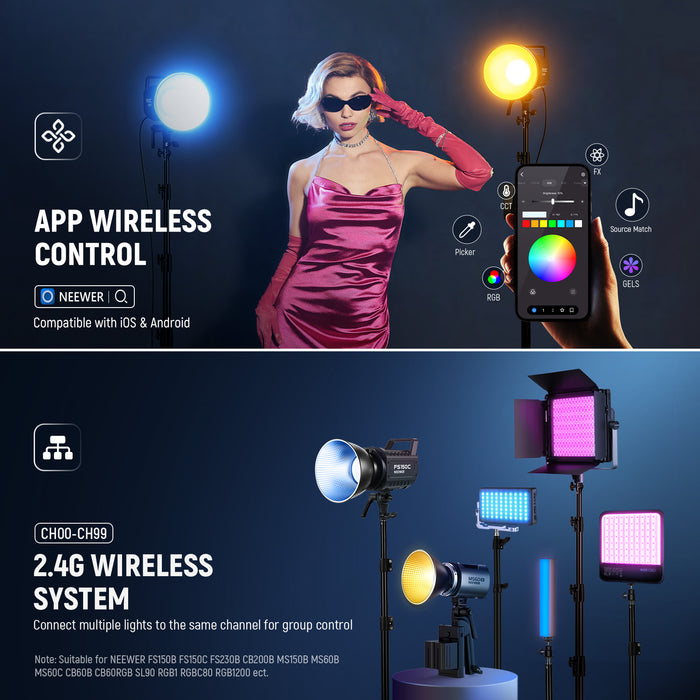 Methods for Controlling NEEWER FS150C RGB LED Video Light