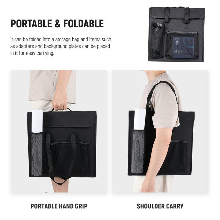 NEEWER LP40 Upgraded Photo Studio Light Box can be folded into a storage bag.