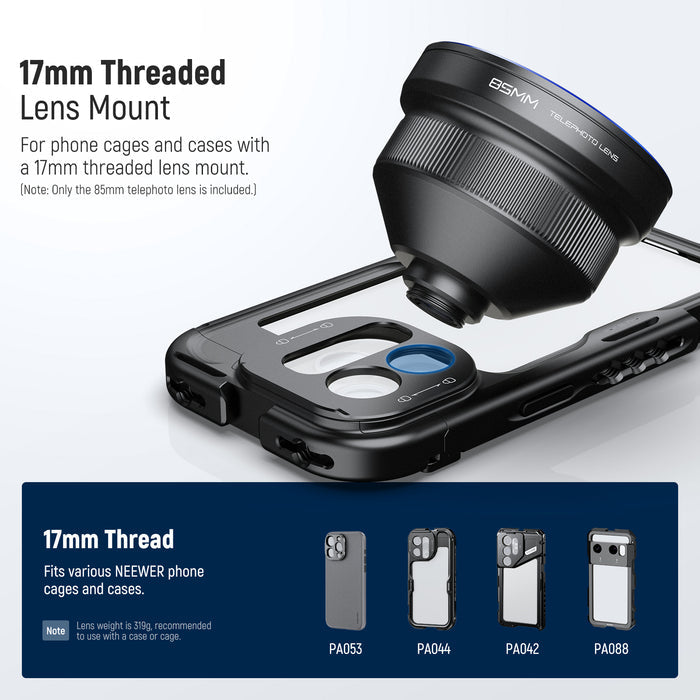Easily Twist it on 17mm threaded backplates of most phone cases cages