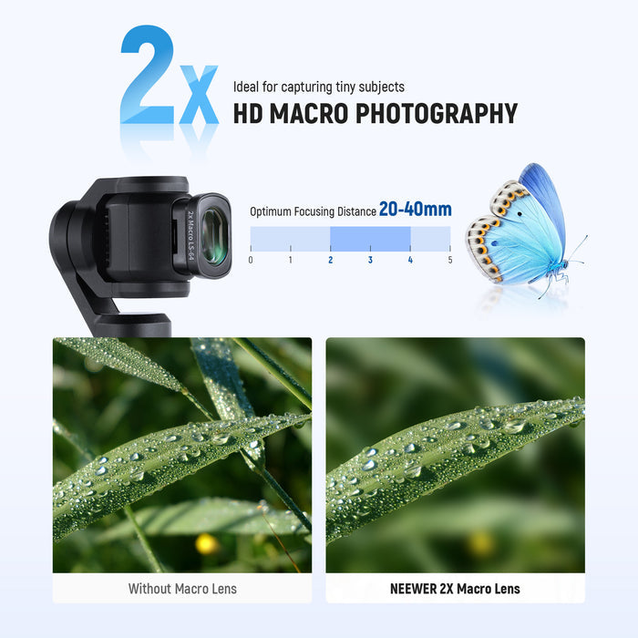 NEEWER LS-64 2x Macro Lens for DJI Osmo Pocket 3 / Pocket 4 & Xtra Muse