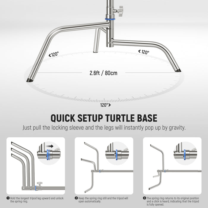 NEEWER SC320Q 320cm Heavy Duty C Stand with quick setup turtle base