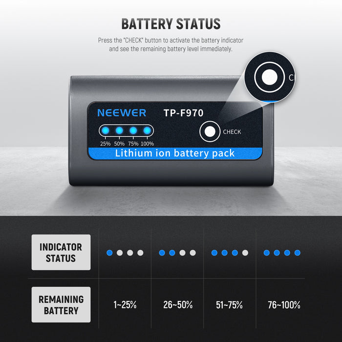 NEEWER TP-F970 Replacement For NP-F970 Battery 10500mAh