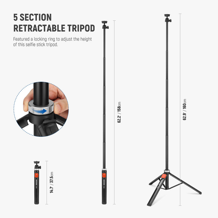 NEEWER 5 Section Retractable Tripod