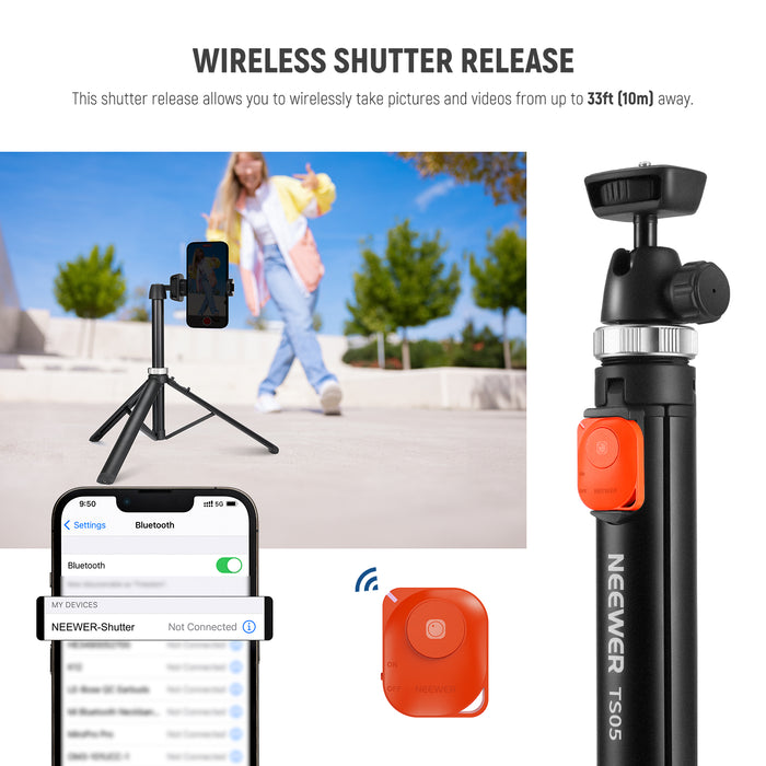 NEEWER TS05 62.9" All Metal Phone Tripod Selfie Sticks
