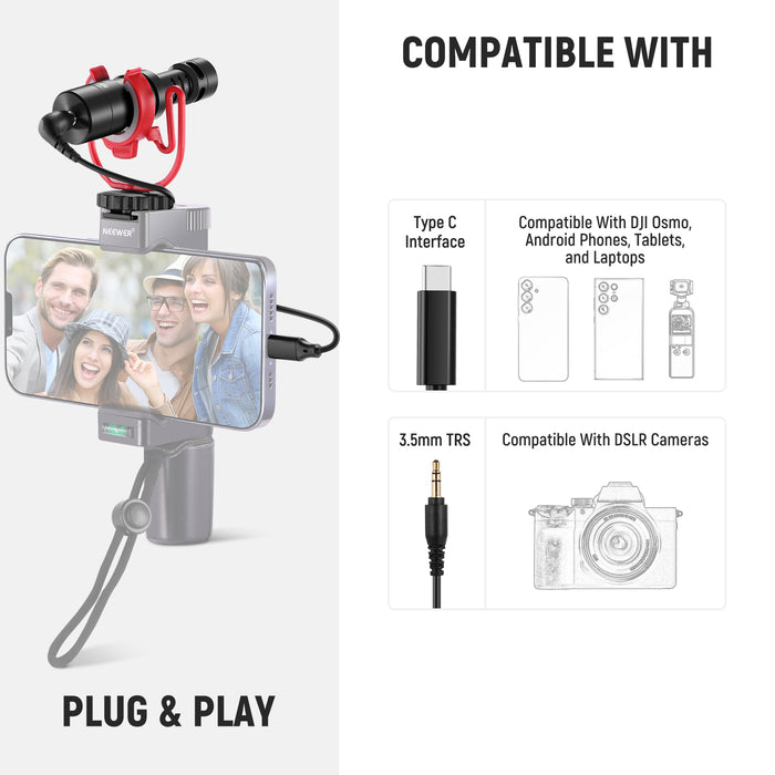 NEEWER VM10 Plug & Play Vlog Microphone