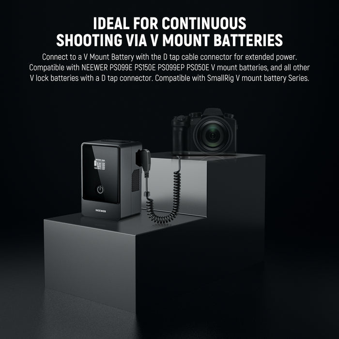 NEEWER VP-BLC12 D Tap to DMW-BLC12 Dummy Battery is ideal for continuous shooting.