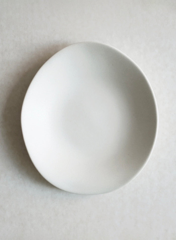 NR Ceramics Small Dessert Plate, stone white