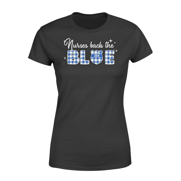Apparel XS / Black Personalized Shirt - Mrs Thin Blue Line - Badge Number - Standard Women's T-shirt