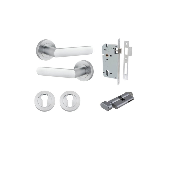 Brushed Chrome / Key/Turn Entrance Kit (Lock & Key Cylinder)