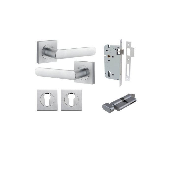 Brushed Chrome / Key/Turn Entrance Kit (Lock & Key Cylinder Included)