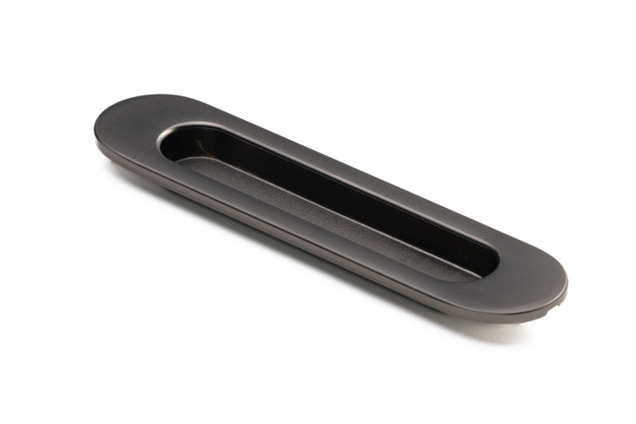 Oval Flush Pull (Single) – 150mm – Smooth Graphite