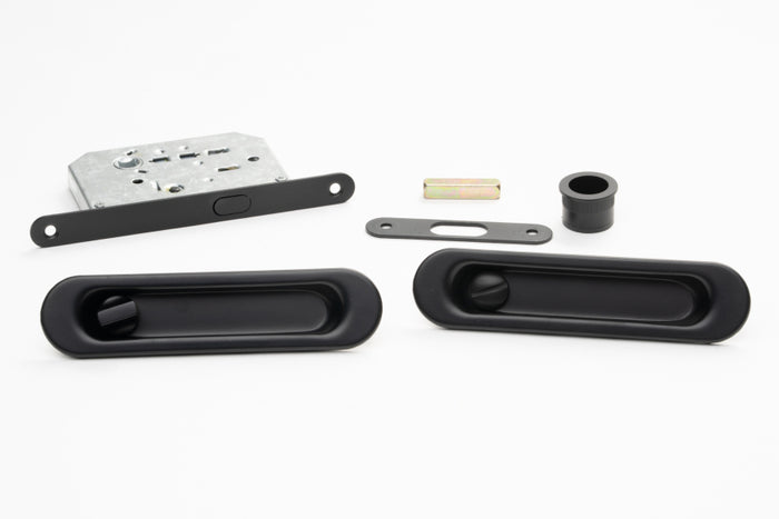 Oval Privacy Sliding Kit – 150mm – Smooth Black