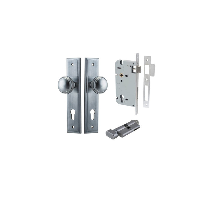 Brushed Chrome / Key/Turn Entrance Kit (Lock & Key Cylinder Included)