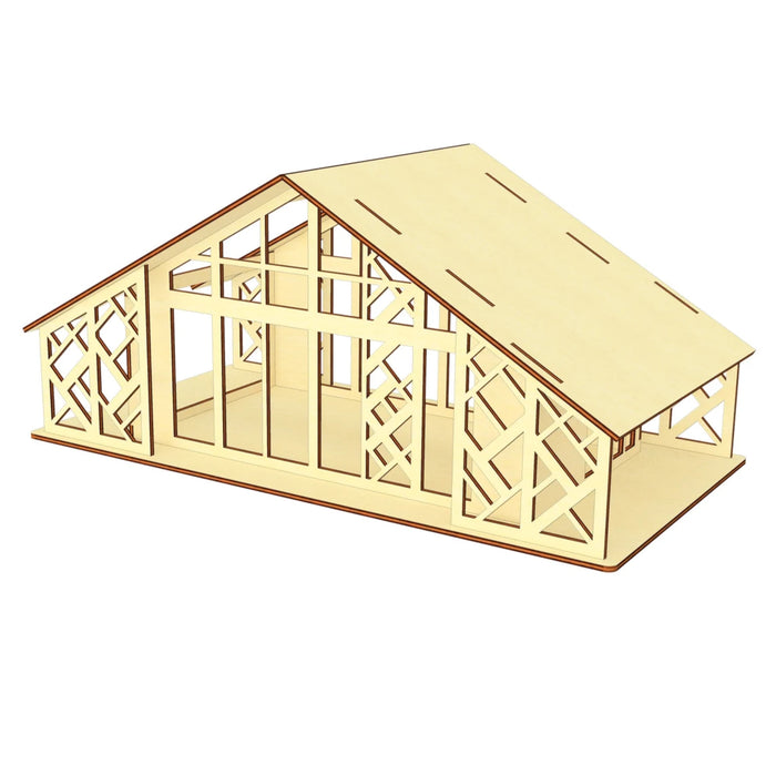 Patterned Dollhouse with Large Windows and Open Side - Glowforge