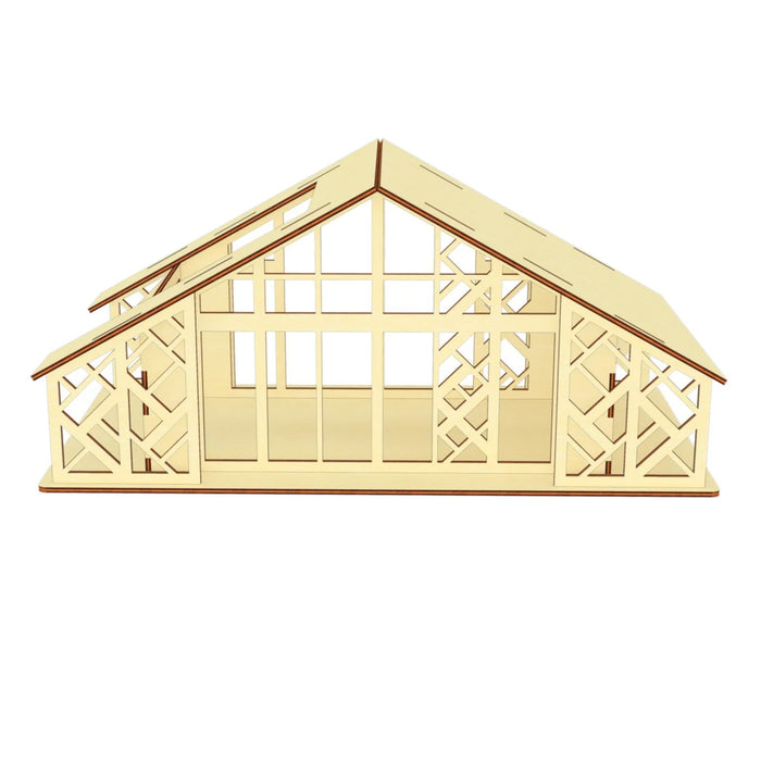 Patterned Dollhouse with Large Windows and Open Side - Glowforge