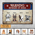 Pawzity Beware Of Dog Metal Yard Sign, Gifts For Dog Lovers, Funny Warning Sign, Personalized Housewarming Gifts