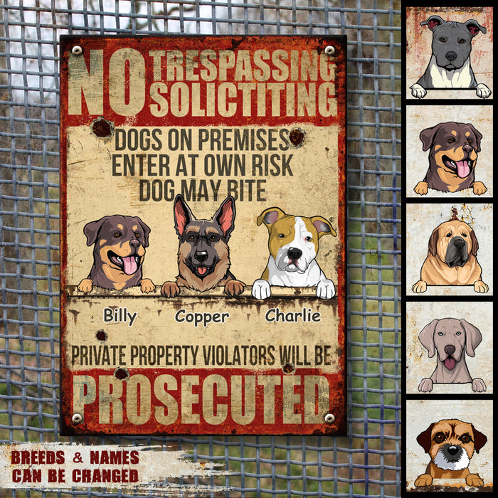 Pawzity Funny Warning Signs, Gifts For Dog Lovers, No Trespassing Soliciting, Welcome Metal Signs