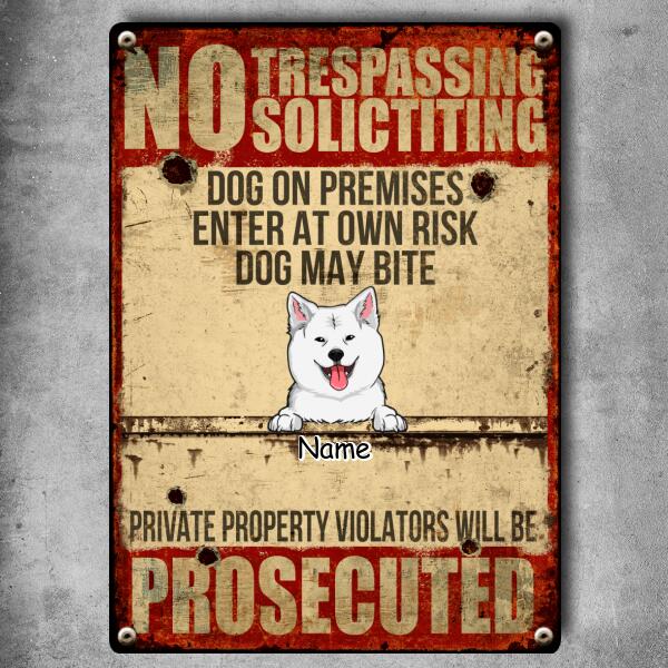 Pawzity Funny Warning Signs, Gifts For Dog Lovers, No Trespassing Soliciting, Welcome Metal Signs
