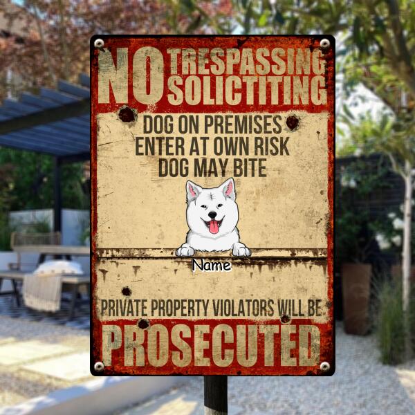 Pawzity Funny Warning Signs, Gifts For Dog Lovers, No Trespassing Soliciting, Welcome Metal Signs