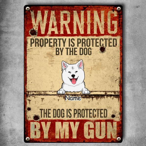 Pawzity Funny Warning Signs, Gifts For Dog Lovers, Property Is Protected By The Dogs, Welcome Metal Signs