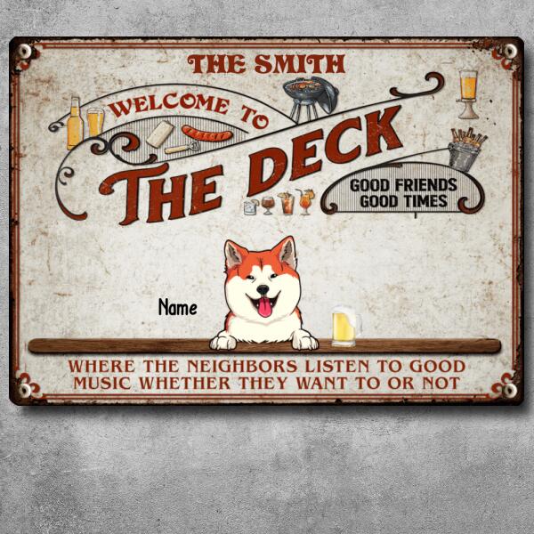 Pawzity Metal Yard Sign, Gifts For Pet Lovers, Welcome To The Deck Good Friends Good Times Funny Signs