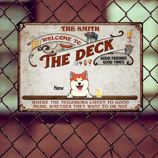Pawzity Metal Yard Sign, Gifts For Pet Lovers, Welcome To The Deck Good Friends Good Times Funny Signs