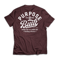 Purpose-Built script logo graphic tee in maroon, big and tall sizing