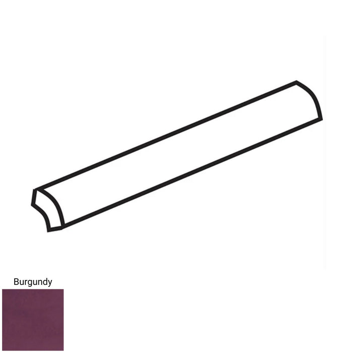Pencil Tile Delight Burgundy 3/4''x10'' Glossy can be used to finish the edge of the backsplash, bathroom, or shower wall