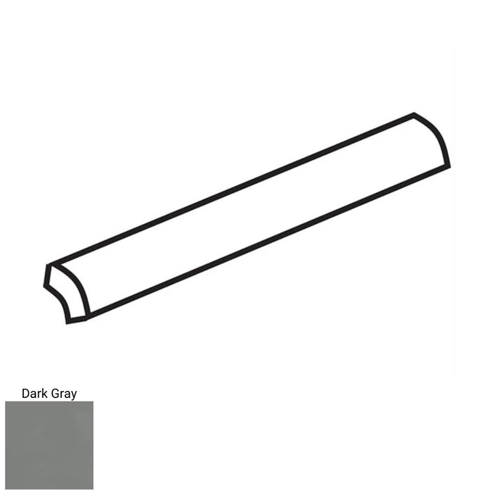 Pencil Tile Delight Dark Gray 3/4''x10'' Glossy can be used to finish the edge of the backsplash, bathroom, or shower wall