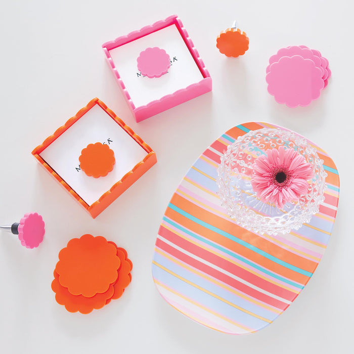 Pink Scallop Bottle Stopper