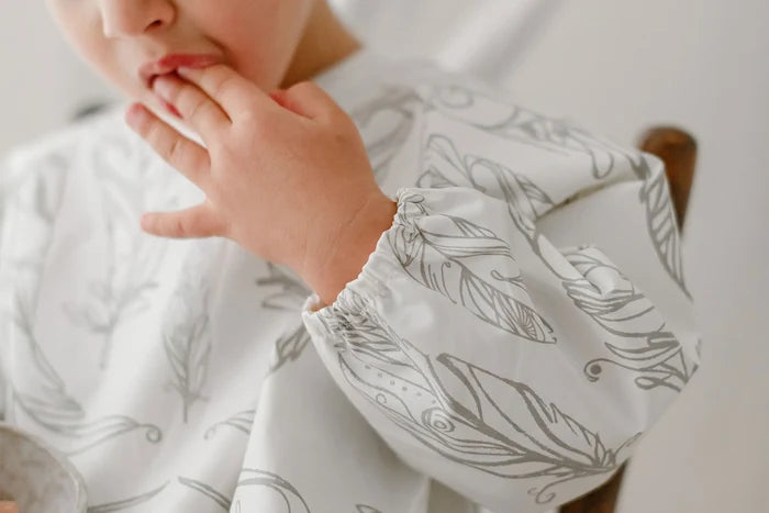 Poly Long Sleeve Bib Cover (Recycled) - Feather White