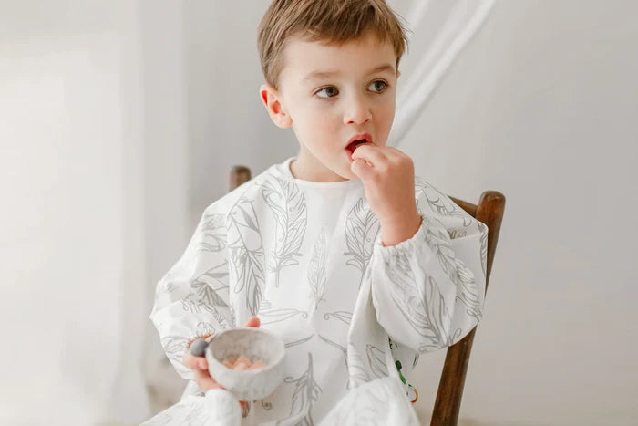 Poly Long Sleeve Bib Cover (Recycled) - Feather White