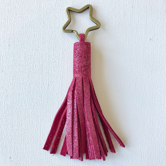 PomPom Leather Glitter Keychains