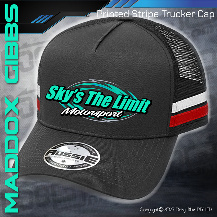 Printed STRIPE Trucker Cap - Maddox Gibbs