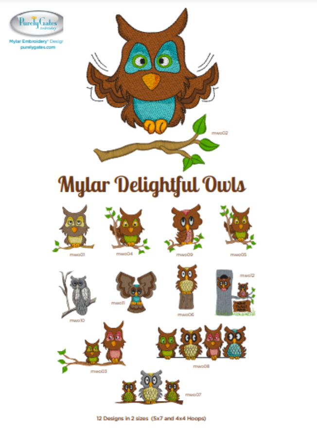 Purely Gates Mylar Delightful Owls