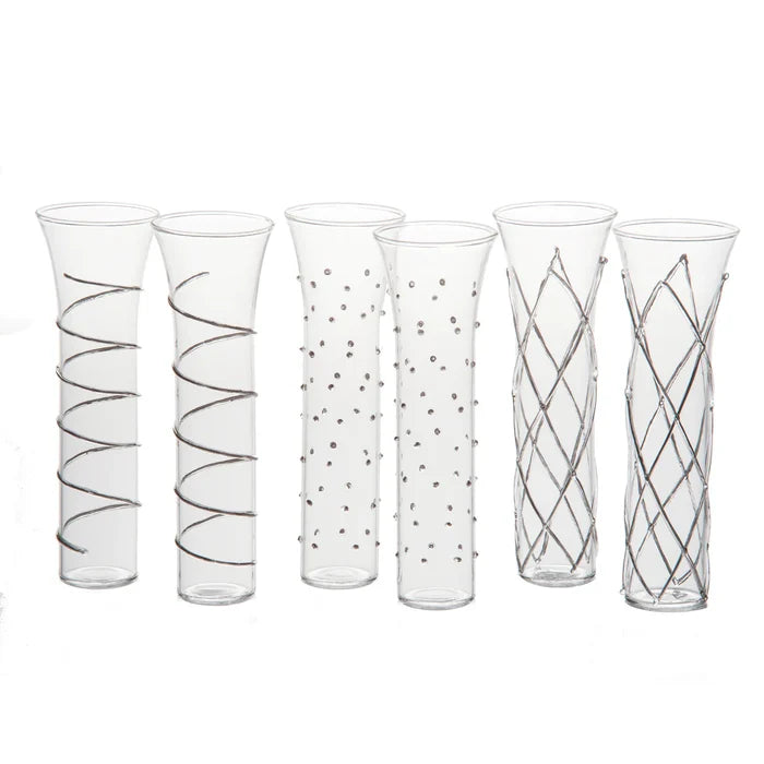 Razzle Dazzle Champagne Flutes with Accents, Set of 6