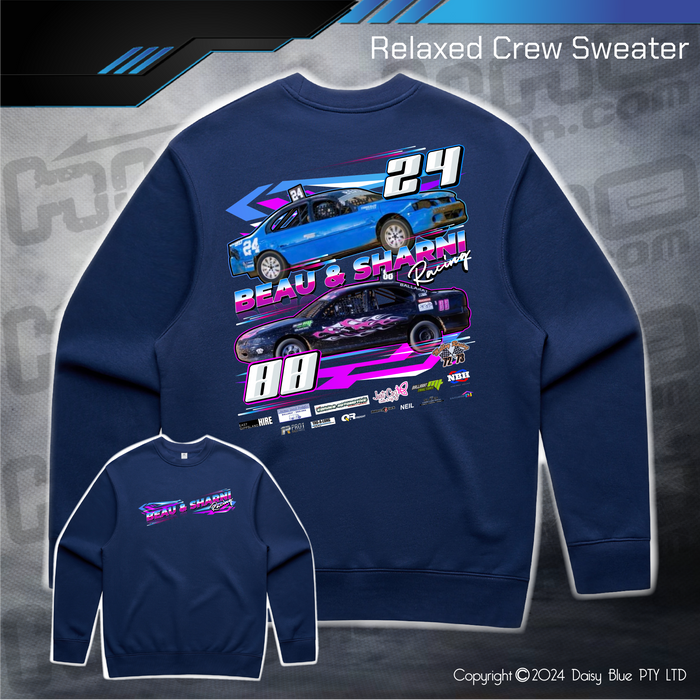 Relaxed Crew Sweater - Beau & Sharni Racing