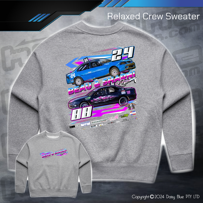 Relaxed Crew Sweater - Beau & Sharni Racing