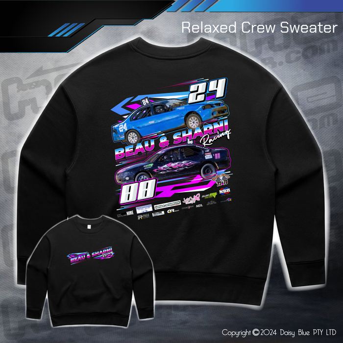 Relaxed Crew Sweater - Beau & Sharni Racing