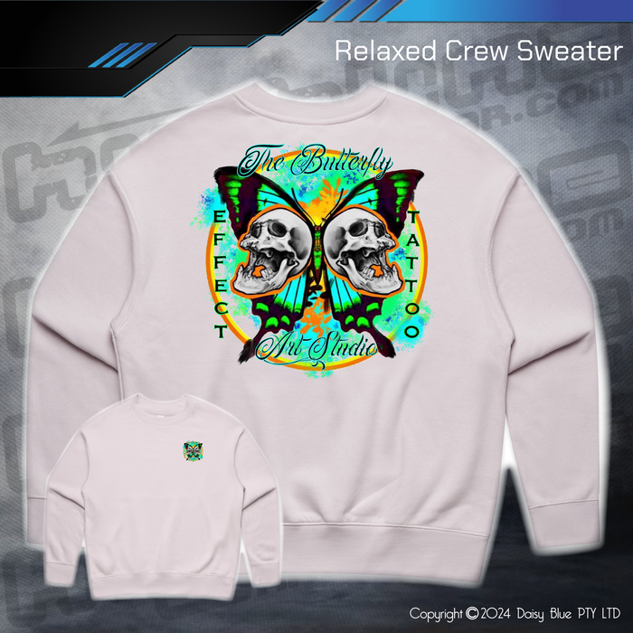 Relaxed Crew Sweater - Butterfly Effect Tattooing Studio