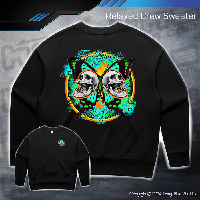 Relaxed Crew Sweater - Butterfly Effect Tattooing Studio