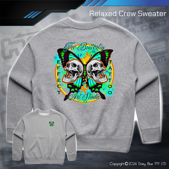 Relaxed Crew Sweater - Butterfly Effect Tattooing Studio