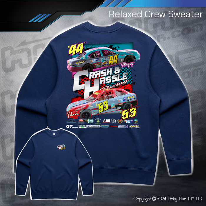 Relaxed Crew Sweater - Crash N Hassle Racing