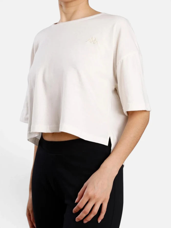 Remera Mujer Kappa Authentic Ghigax Blanco Antique