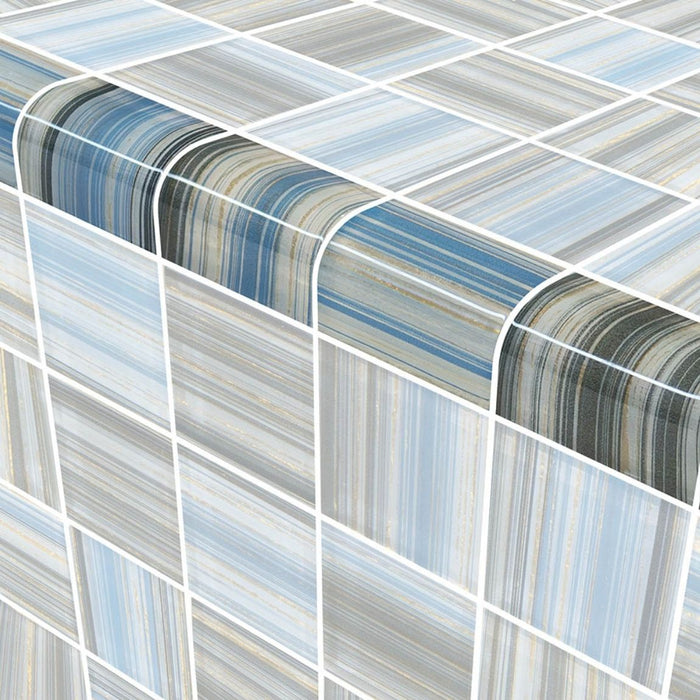 Resurgence Cerulean Gold Trim in a glossy finish and metallic look for swimming pool, bathroom, shower walls, backsplash, Jacuzzi, and spa.