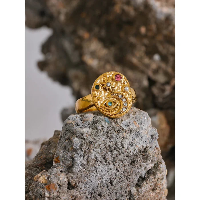 Sacred Intuition – Gold Plated Esoteric Chic Ring