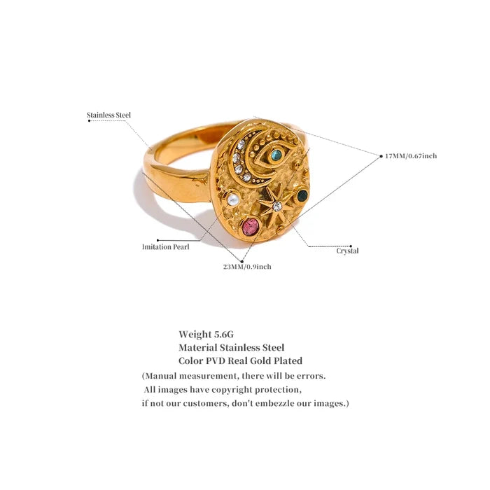 Sacred Intuition – Gold Plated Esoteric Chic Ring
